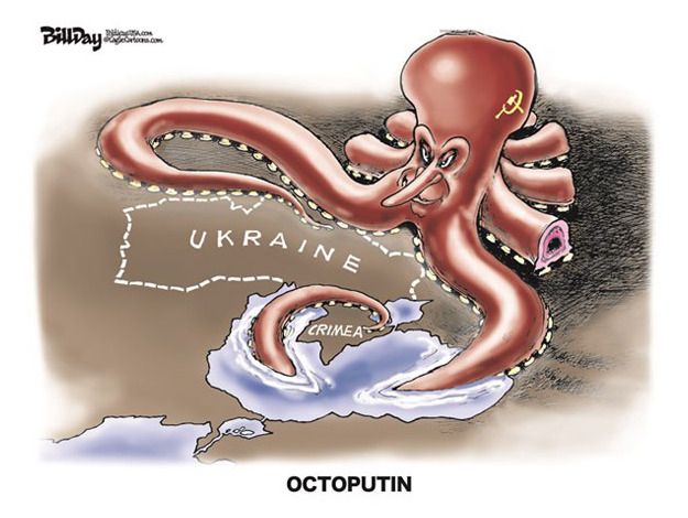 Political cartoon world Russia Putin