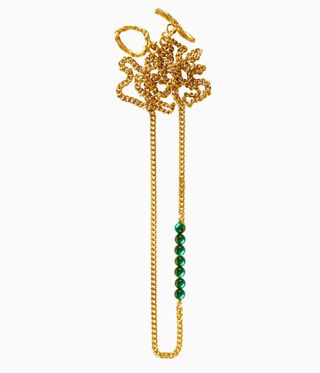 An Elhanati gold and malachite chain necklace