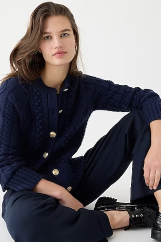 J.Crew Cable-knit cardigan sweater