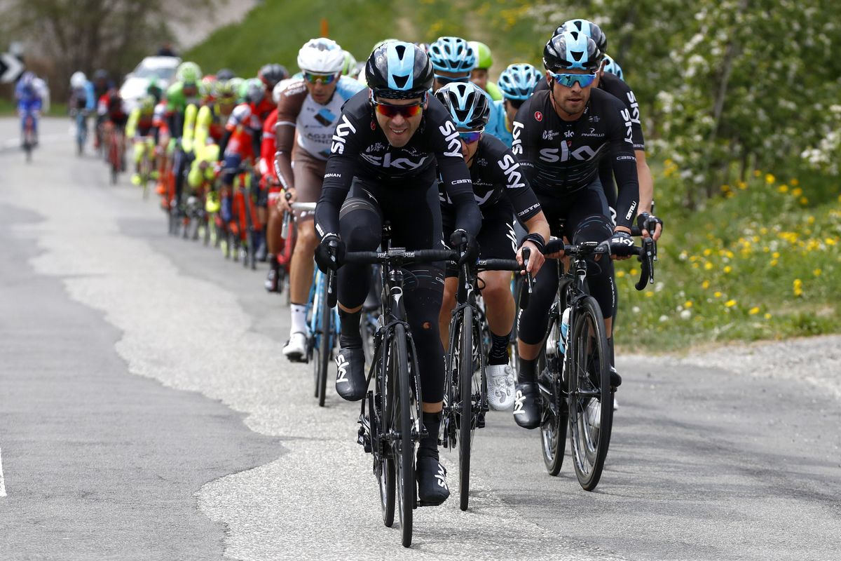 Team Sky at the front