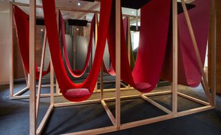 'Hypnos: The Architecture of Sleep' - Colourful hammocks, or sleeping pods