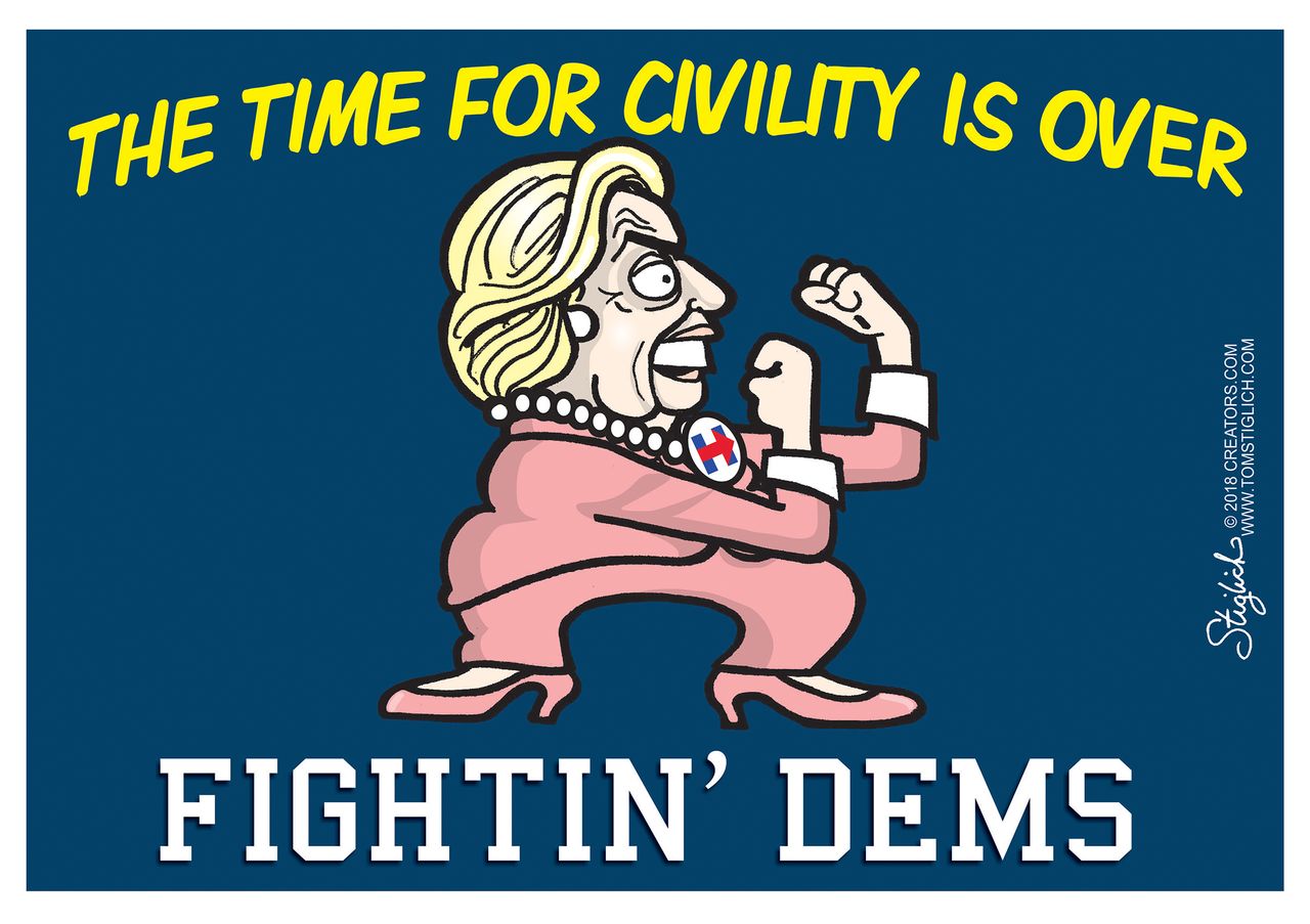 Political cartoon U.S. Hillary Clinton democrats civility