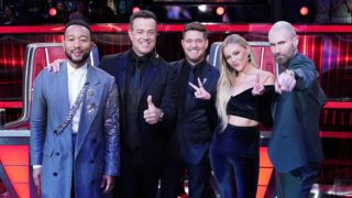 The Voice Season 27 coaches at the performance finale May 19, 2025.