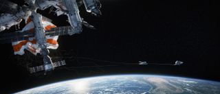 A Scene From Science-Fiction Thriller 'Gravity'
