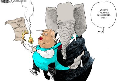 Political Cartoon U.S. GOP Trump loss