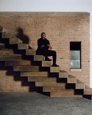 Theaster Gates in his South Side, Chicago studio last August