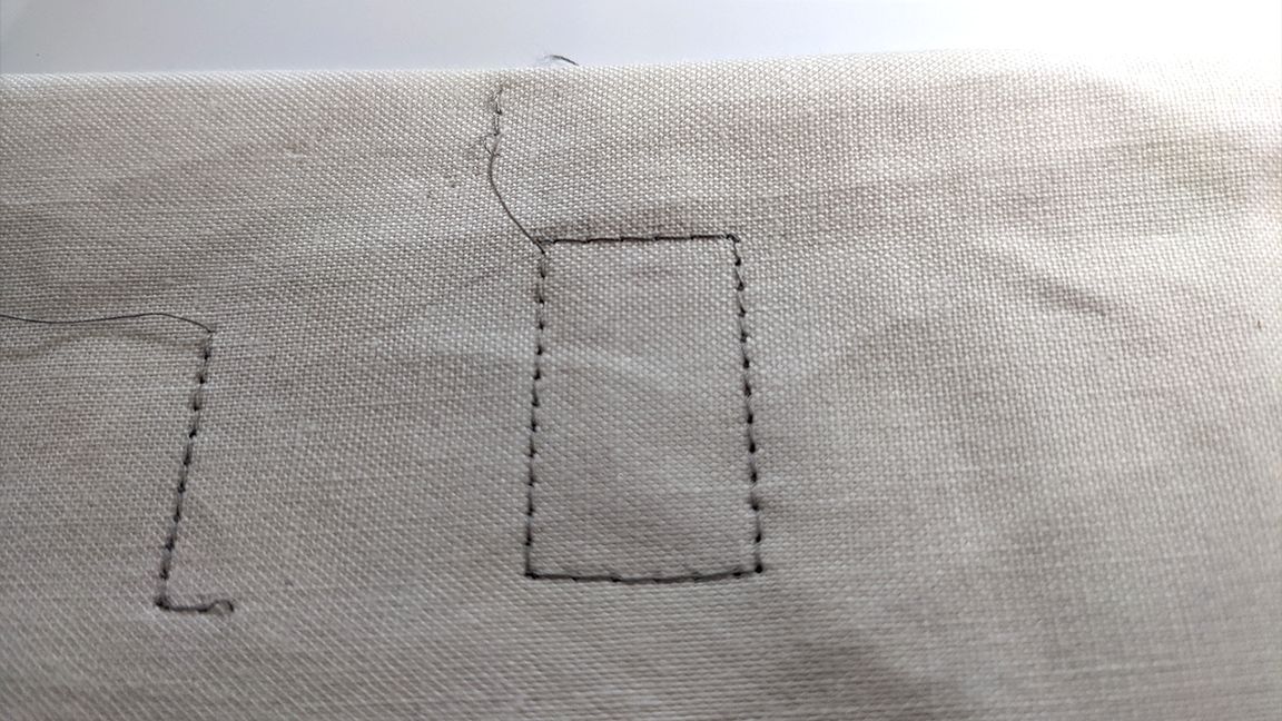 Brother Innovis NV1800Q review, an example of sideways sewing