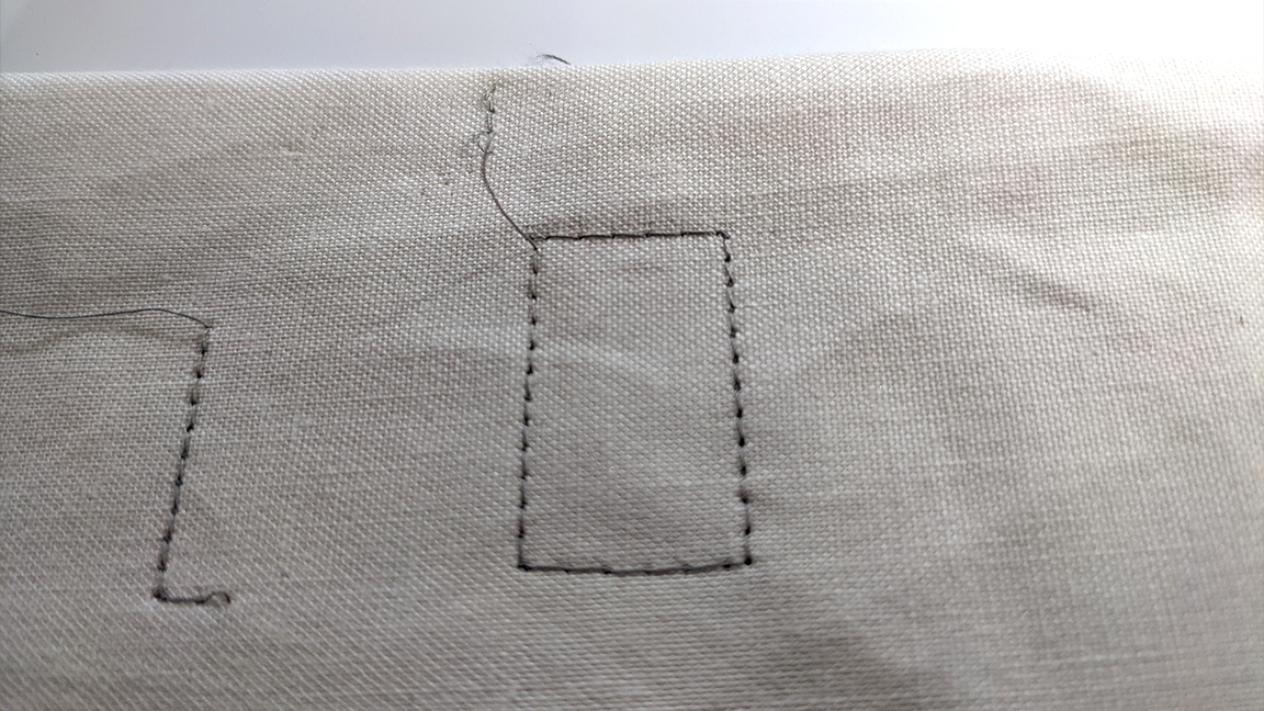 Brother Innovis NV1800Q review, an example of sideways sewing