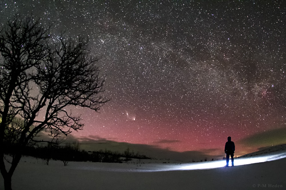 PanSTARRS and Andromeda Galaxy Sweden Heden