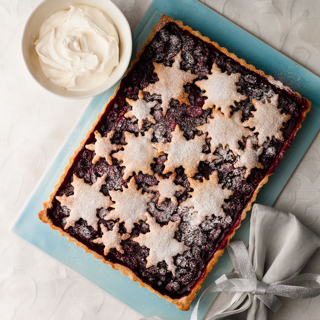 Mulled Berry Snowflake Tart