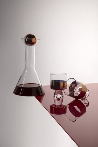Tank low ball glasses and decanter by Tom Dixon