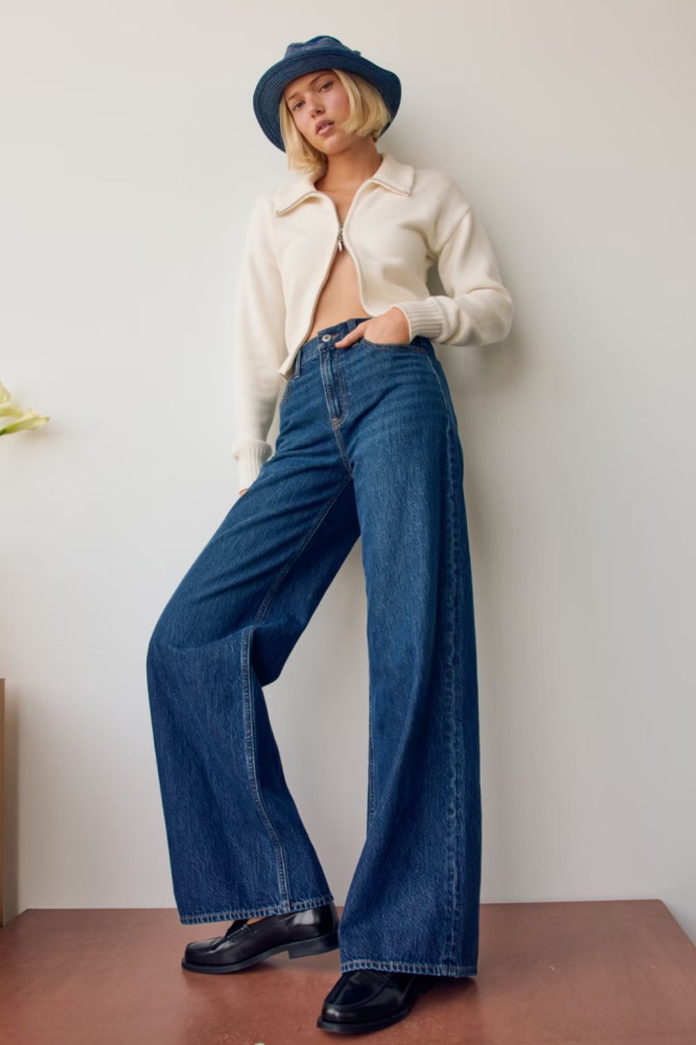 Abercrombie High Rise Wide Leg Jeans