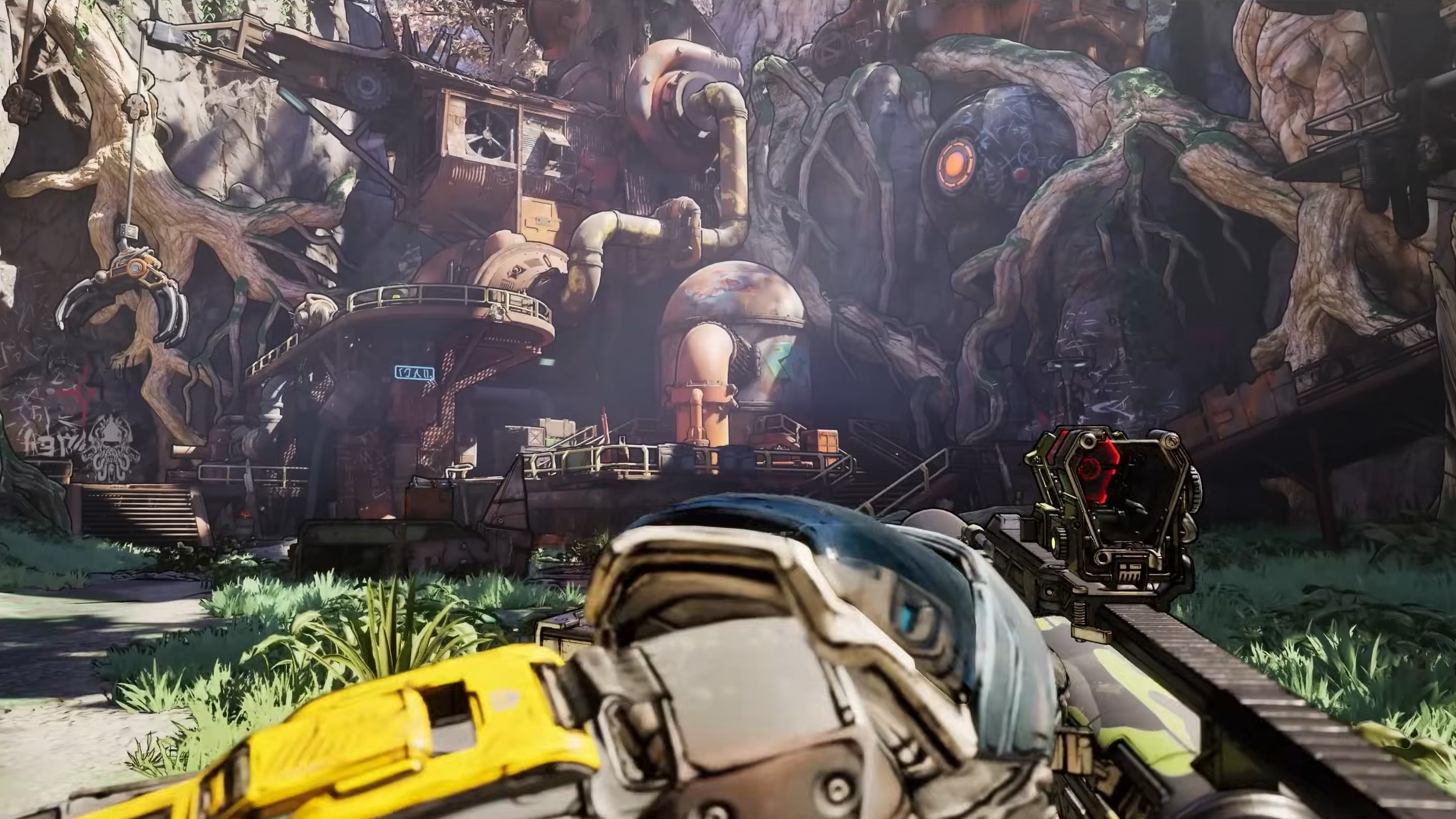 Borderlands 4 screenshot of the player reloading mid mission.