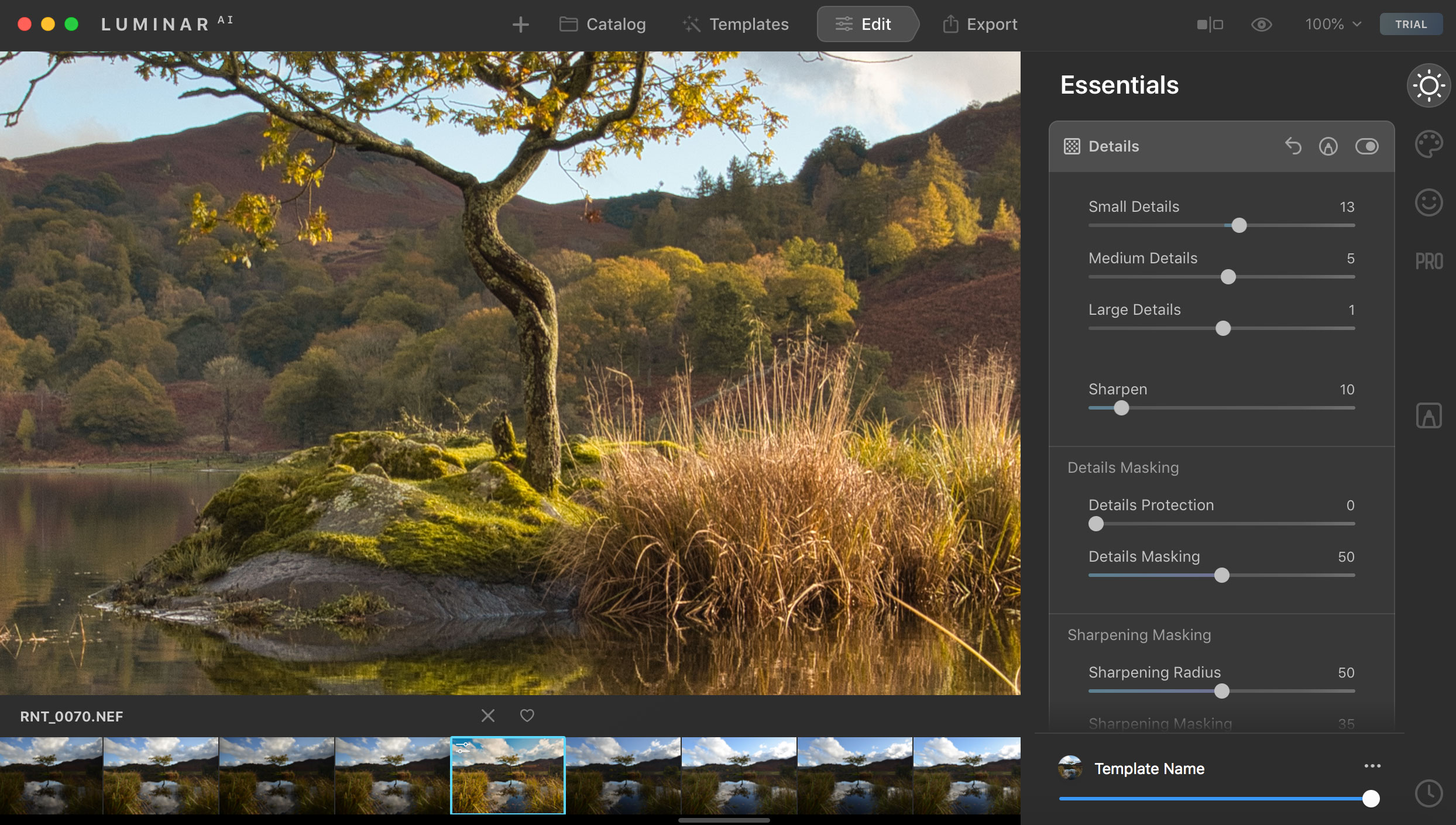 Luminar AI tutorial templates