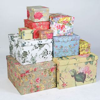 storage boxes with pretty design and white background