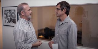 Mark Rathbun and Louis Theroux discussing church tactics in My Scientology Movie
