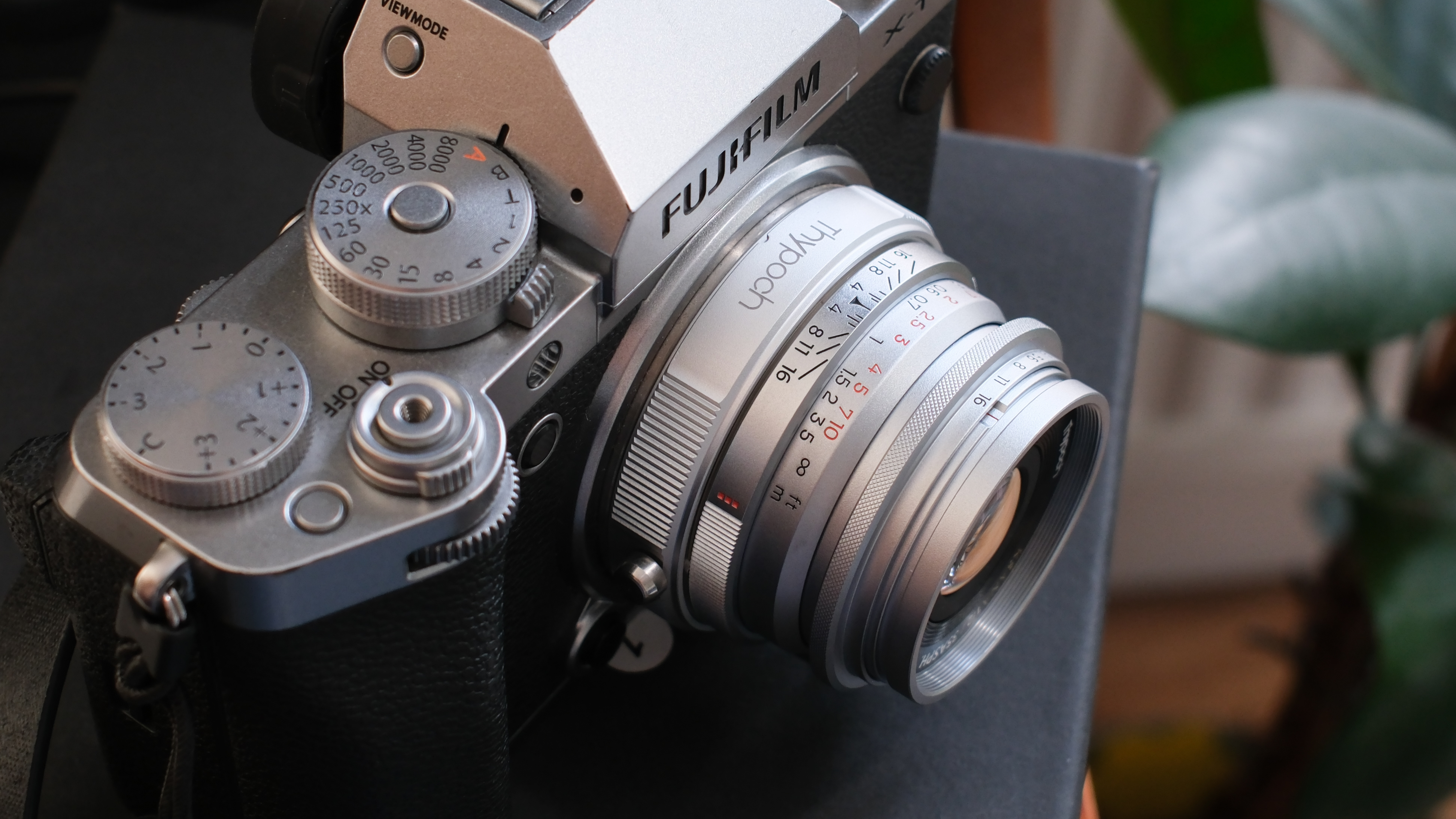 Thypoch Ksana 35mm lens mounted on a Fujifilm camera