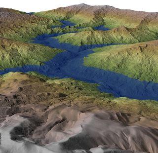 A prehistoric landslide formed a lake in California.