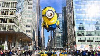  View of the Stuart the Minion balloon at the 96th Annual Macy's Thanksgiving Day Parade on November 24, 2022 in New York City. (Photo by James Devaney/Getty Images)