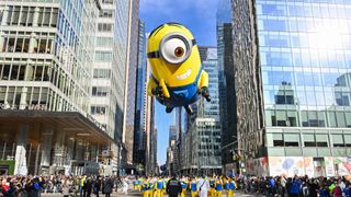  View of the Stuart the Minion balloon at the 96th Annual Macy&#039;s Thanksgiving Day Parade on November 24, 2022 in New York City. (Photo by James Devaney/Getty Images)