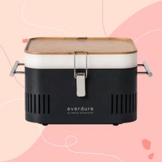 Everdure Cube Portable BBQ on pink background