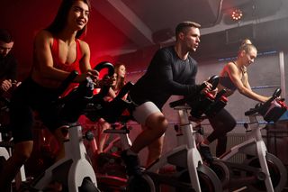Spin class attendees