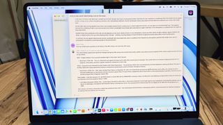 MacBook Air 15-inch M3 showing FreeChat AI app
