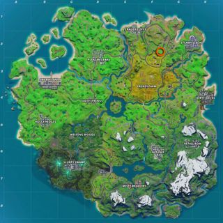 Fortnite Hidden Gnome between a race track, cabbage patch, and farm sign location