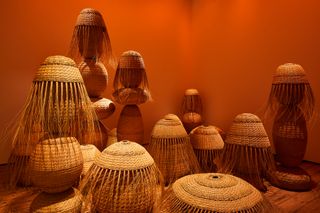 Argentina Pavilion at London Design Biennale featuring woven basket objects