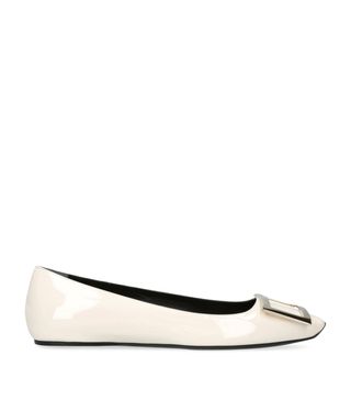 Womens Roger Vivier Ivory Patent Trompette Ballet Flats | Harrods Uk