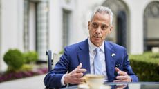 U.S. Ambassador to Japan Rahm Emanuel sits for an interview in 2022.