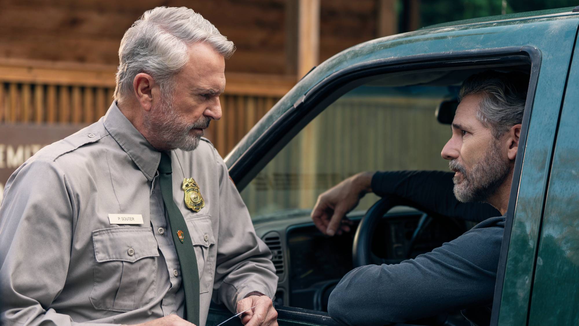 Sam Neill as Paul Souter and Eric Bana as Kyle Turner in "Untamed" on Netflix