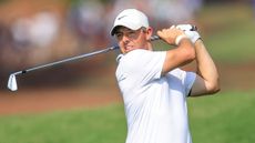 Rory McIlroy takes a shot at the 2023 DP World Tour Championship