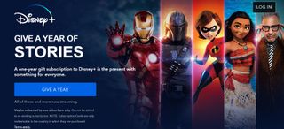 Disney Plus gift card website page