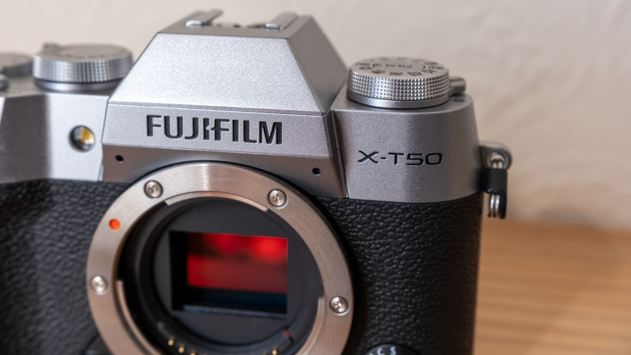 A close-up of the Fujifilm X-T50