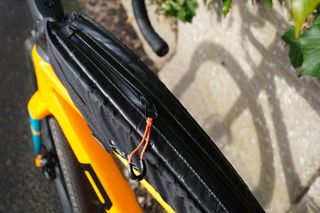 Restrap’s Race Top Tube Bag mounted on a gravel bike
