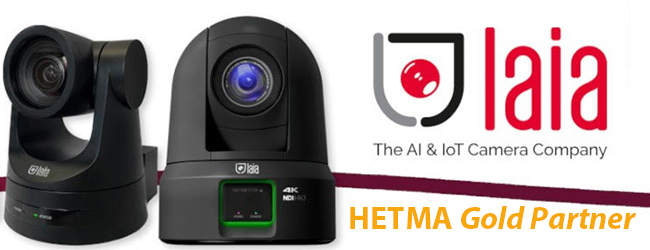 Two PTZ cameras next to the LAIA Technologies logo.