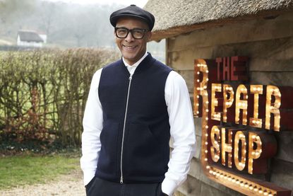 Jay Blades on the set of BBC series The Repair Shop
