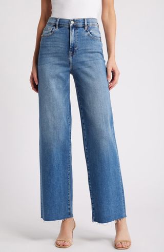 Raw Hem High Waist Wide Leg Dad Jeans