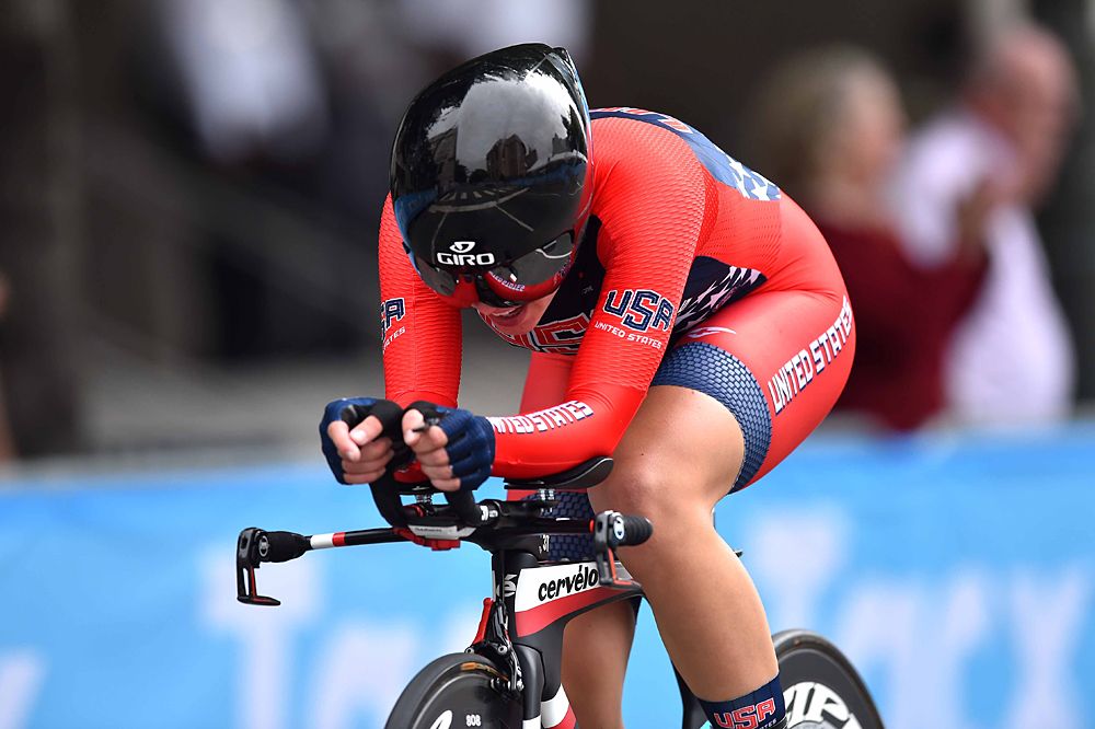 Emma White (United States of America) secured the silver medal at the junior women's time trial