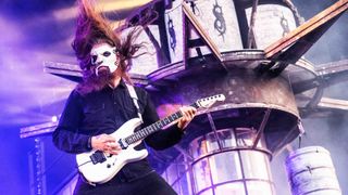 American band Slipknot performs on the Pandaemonium stage during the heavy metal music Festival Copenhell, in Copenhagen, Denmark, on June 16, 2023. 