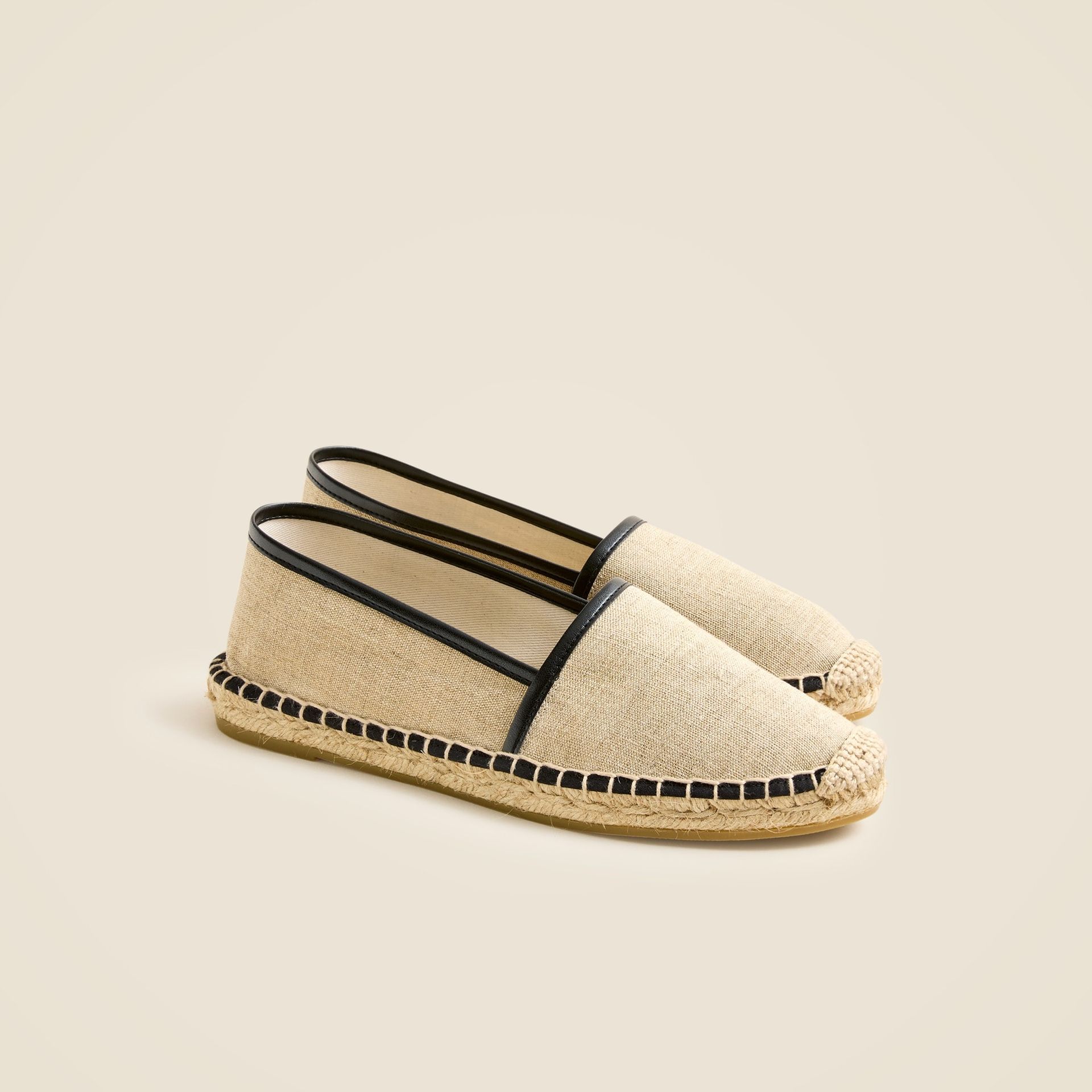 Made-In-Spain Espadrille Flats in Linen Blend