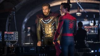Mysterio and Spider-Man in Spider-Man: Far From Home