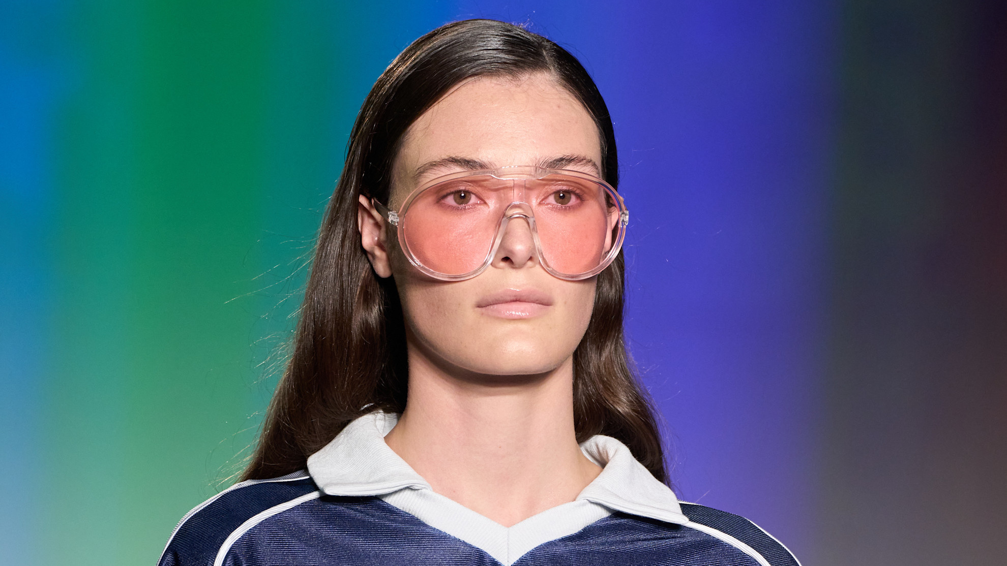 runway model with sunglasses