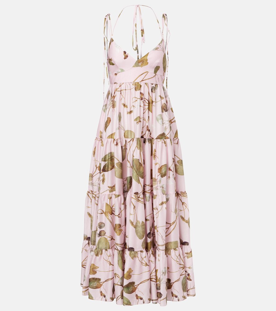 Printed Cotton Midi Dress