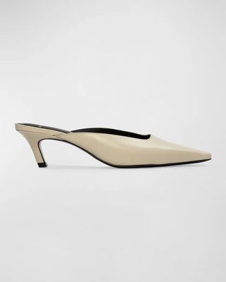 Logan Leather Kitten Mule Pumps