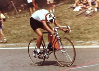 Margi Bethke racing on a Richard Sachs bike in the 1980s