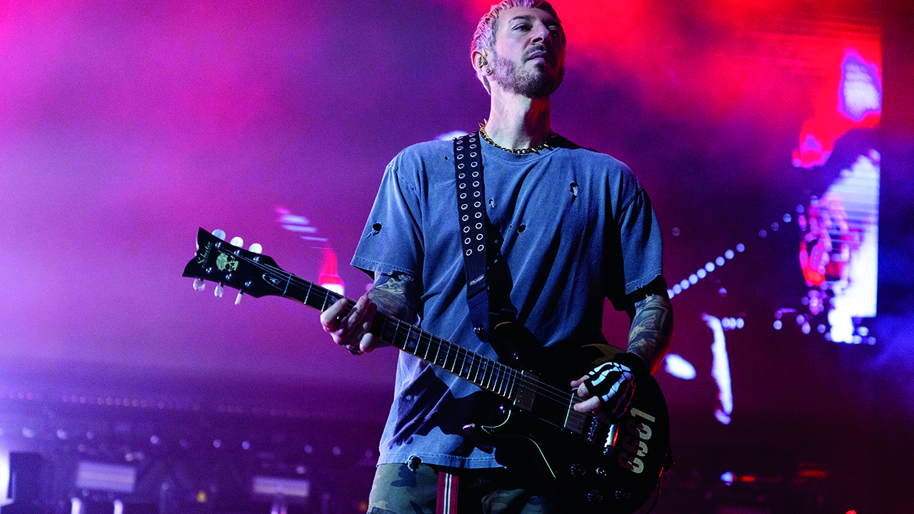 Zacky Vengeance of Avenged Sevenfold performs at Krianke on June 18, 2025 in Ljubljana, Slovenia