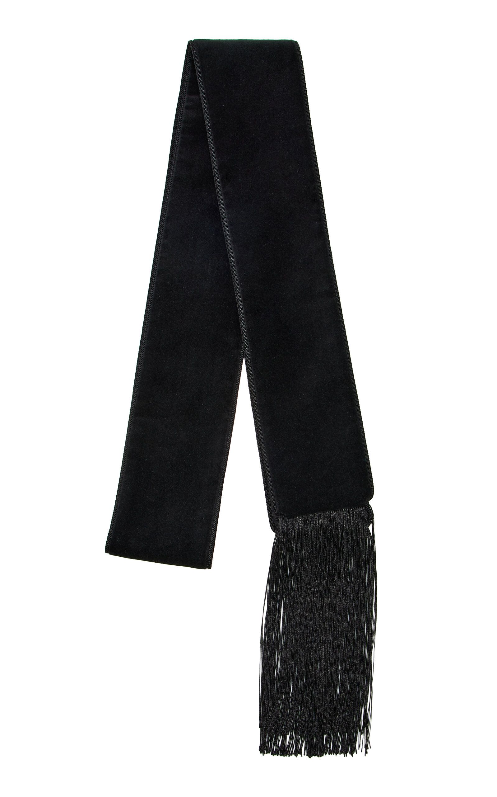 Fringed Velvet Smoking Scarf