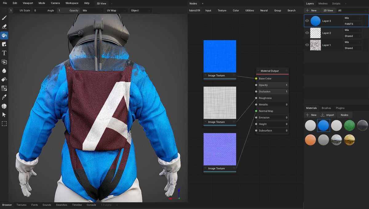 Screenshot from ArmorPaint texture app for 3D modelling